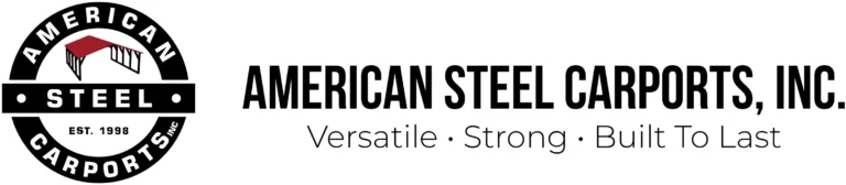 American Steel Carports Logo. American Steel Carports is a tube frame metal building manufacturer based in New Castle, Indiana. They manufacture metal carports, garages, lean-tos, commercial buildings, galvanized steel tubing and other custom steel structures.